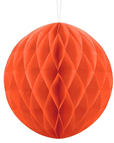 Sfera in carta a nido d'ape arancione 20cm