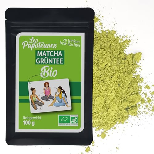 LES PAPOTEUSES | Tè Matcha BIO 100 g | Tè Verde Biologico in Polvere | Te Matcha per Latte e Cucina | Compatibile con Kit Matcha, Chasen e Accessori