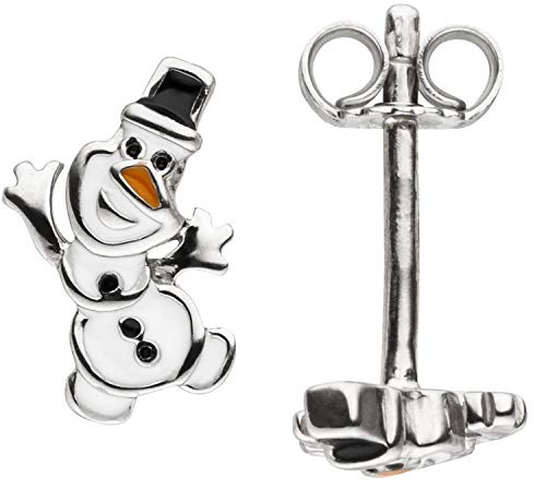 Jobo Kinder-Ohrstecker Schneemann aus 925 Sterling Silber