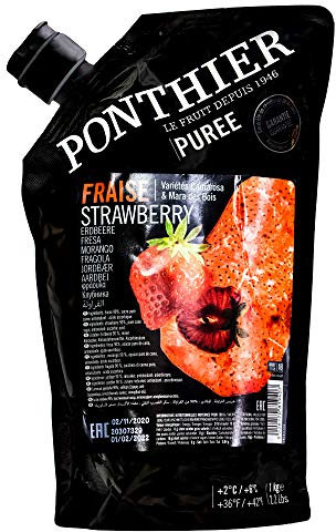 Food-United ERDBEEREN PÜREE Camarossa-Mara-des-Bois-Beeren-Frucht-Püree von Ponthier 1KG für Smoothie-Bowl-Sorbet-Quark-Joghurt-Müsli höchste Qualität aus erlesenen Früchten