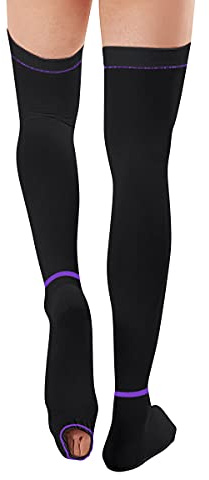 SKYFOXE T.E.D. Anti Embolism Stockings for Women Men Thigh High, 15-20 mmHg Compression TED Hose with Inspect Toe Hole
