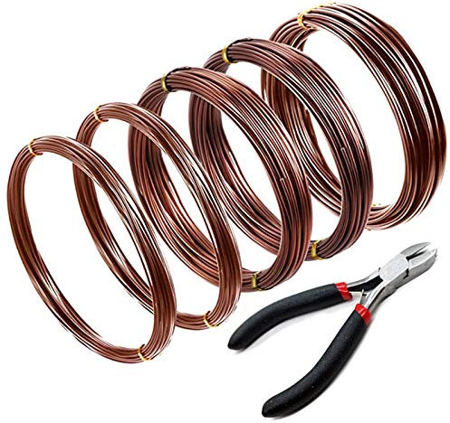 5 Roll Ausbildung Bonsai Draht Eloxierter Aluminium Draht zum Halten Von Bonsai Zweigen Kleine StäMme ()