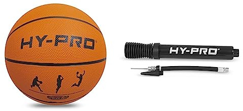 Hy-Pro Basketball Size 5 – Basketball Ball with Dual Action Portable Pump, High Bounce, Pimpled Grip for Enhanced Control, Recreational Ball for Home and Court Play, Outdoor Indoor Basket Ball, Tan