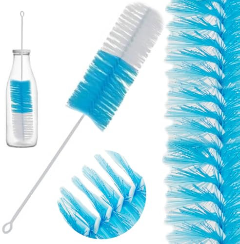 PARENCE.- Brosse Goupillon à Poils Durs pour Le Nettoyage des Biberons ou Autres Bouteilles - 27,5x5,5x5,5cm / Résistante, Accès Facile aux Coins et aux Recoins Coloris aléatoires