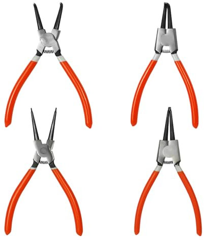 Nizirioo Sprengringzangen Set Sicherungsringzange Sprengringzange: 4tlg 7/178mm Interne/Externe Sicherungsringzange Gebogen Gerade Seegeringzange Set Rutschhemmend Sicherungszange