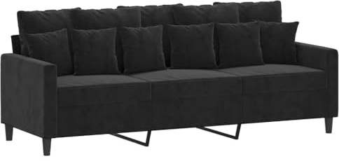 vidaXL 3-sitssoffa svart 180 cm sammet, 3-sitssoffa, tresitssoffa, 3 sitssoffa, 3-sitssoffor, tresitssoffor, 3 sitssoffor, 3 sits soffa, 3 sits soffor