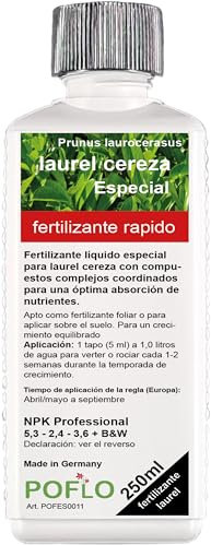 Fertilizante de laurel cereza, abono de laurel Prunus laurocerasus, abono líquido premium de la línea profesional (250ml)