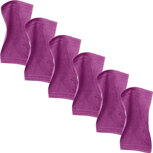Erwin Müller Gästetuch Heidelberg 6er- Pack, 100% Baumwolle Fuchsia Größe 30x50 cm - weiche Qualität, saugstark und strapazierfähig - praktisch durch Schlaufe