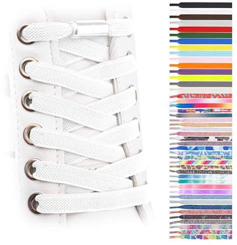 SULPO 2 paia Lacci scarpe elastici piatti - stringhe elastiche - Lacci colorati con chiusura rapida - Lacci elastici per sneakers - Lacci per bambini e adulti
