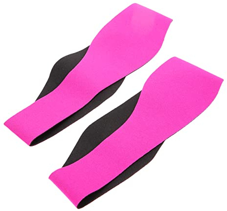 BESPORTBLE Bandeaux De Natation Et Sport Unisexe Élastiques 2 Pièces Rose Fuchsia en Tissu Respirant Bandeau Protège-Oreilles pour Bain Et Yoga Adulte Et Garçon Et Filles