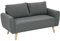 HOMCOM Zweisitzer Sofa mit 2 Kissen, Polstersofa mit 54cm extra tiefen Sitzen, Doppelsofa aus Cord, klein Sofa mit Holzrahmen 2er Couch für Wohnzimmer Schlafzimmer Büro, 145 x 75 x 78 cm, Dunkelgrau