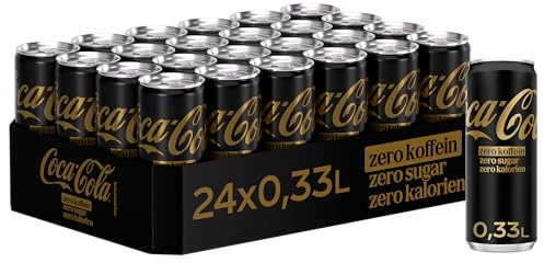 Coca-Cola Zero Sugar Zero Koffein - prickelndes Erfrischungsgetränk mit originalem Coke-Geschmack - ohne Zucker und ohne Kalorien - koffeinfreier Softdrink in Einweg Dosen (24 x 330 ml)