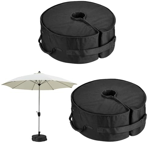 YOUNTHYE 2PCS Parasol Base Weight Bag, Heavy Duty Parasol Weights Bag Up to 40kg/88lb, Weatherproof Umbrella Sand Base with Large Opening for Cantilever & Offset Umbrella