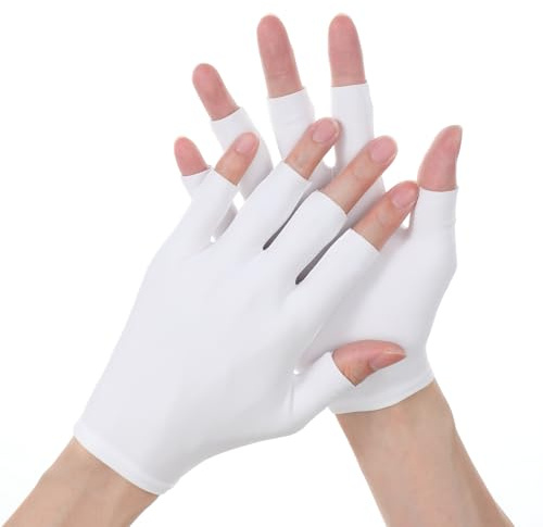 4 paia di guanti bianchi senza dita, guanti idratanti per la notte, per trattamento eczema spa, guanti da notte per mani asciutte