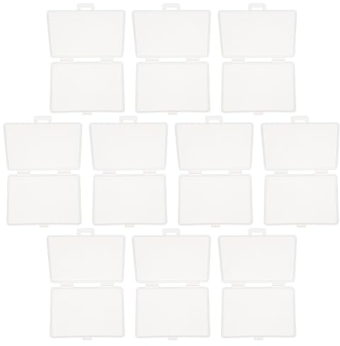 Tofficu Custodia Trasparente per Batterie e Biglietti da Visita, Scatola Rettangolare in Plastica Rigida, Set da 10 Pezzi Multifunzione per Organizzazione Ufficio e Forniture da