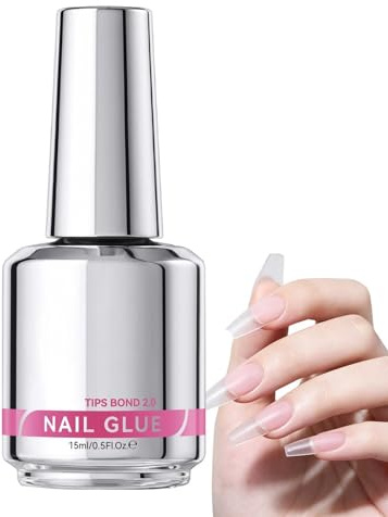 Pegamento para uñas con aplicador de pinceles, adhesivo multifuncional de larga duración, pegamento para joyas de uñas, para manicura, salón, viaje, boda, spa, cuidado, , verano, vacaciones,