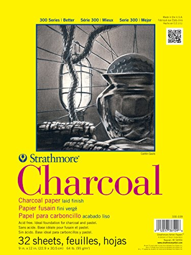 Strathmore 300 Series Charcoal Paper Pad, Glue Bound, 11x17 inches, 32 Sheets (64lb/95g) - Artist Paper for Adults and Students - Charcoal and Pastel