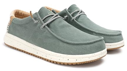 WALK IN PITAS | Nias | Mocasines de Hombre | Náuticos Casual | Zapatillas de Tela | Zapatos sin Cordones | Deportivas Casuales | Calzado de Walkinpitas | Verde 43