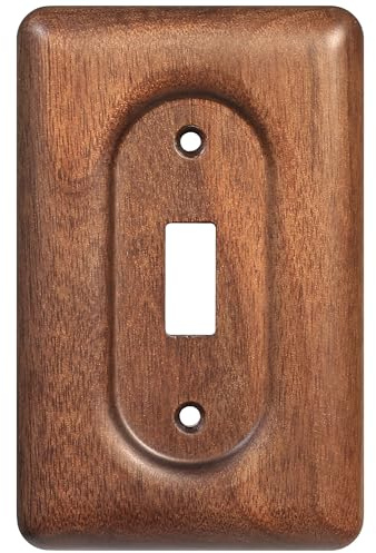 YDJSA Solid Walnut Light Switch Cover Decorative Single Toggle Wall Plate for Rustic Contemporary Interiors