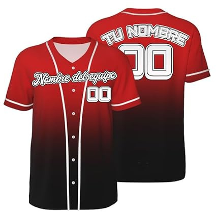 Camisetas Manga Corta Hombre Personalizada Camiseta Beisbol Personalizado Agrega tu Nombre Número Tshirt Futbol Americano Camisa de Botones para Mujeres Y JóVenes Uniforme Ropa Deportivo S-4XL
