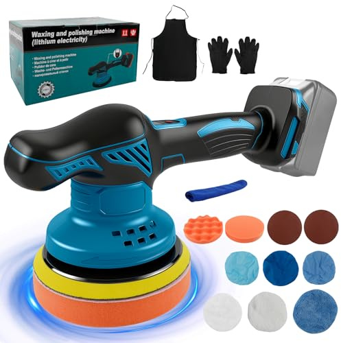 Roadtime Pulidora de batería para coche Makita de 18 V (sin batería), 6 pulgadas Orbital inalámbrico Auto Politur con 8 velocidades variables 5500RPM, para pulido/encerado/detalles de coche/lijado