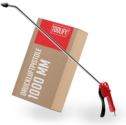 Toolify Compressed Air Gun Long 1000 mm in Industrial Quality - Air Gun | Air Pressure Gun | Blow Gun Long Cleans Surfaces | Compressed Air Accessories for Compressor