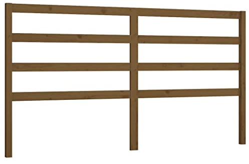 SooIarix Huvudgavel honungsbrun, massivt trä, furu, 206 x 4 x 100 cm säng sänggavel väggkudde, väggkudde, självhäftande väggpaneler, barnrum, väggpaneler