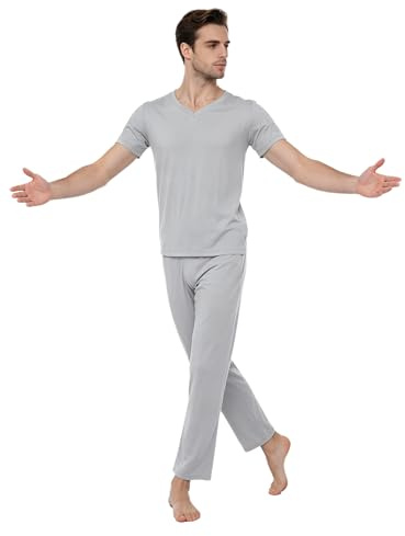 Kaerm Latin dans, topp, byxor, kostym, danskostym, män, kroppsträning, latin, yoga, danskläder, danstopp och höftbyxor, tango, LJUSGRÅ, L
