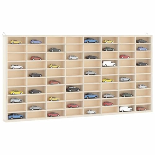 Mangloder Vitrine de collection en bois avec 80 compartiments 80 x 4,5 x 40,5 cm, montage mural avec 2 crochets, étagère murale peu encombrante pour salon, chambre à coucher, cuisine, rangement et