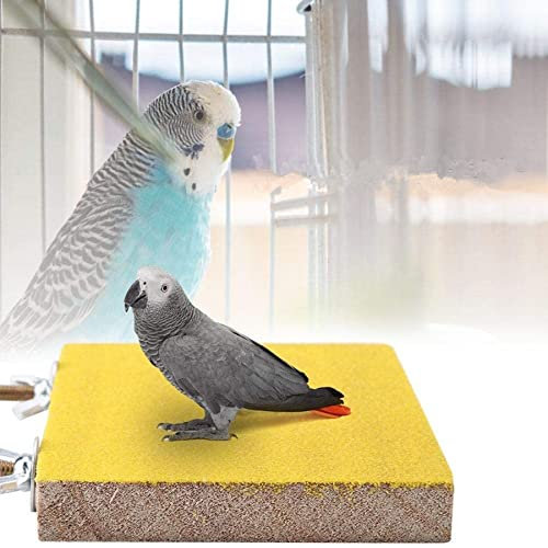 Rettifica Piattaforma per Posatoio per Uccelli Bird Posatoio Stand Platform Gabbie Toy Hammock Altalena Giocattolo Appeso Giocattolo per Animale Domestico Pappagallo Criceto Scoiattolo (Yellow)