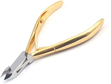 MuskalMed Professional Ingrown Toe Nail Cutters Clippers Pliers | Side Cutters Straight Curved | Beauty Gauges | Cuticle Pushers Skin Knife (Cuticle Nipper Half Gold 10Cm)