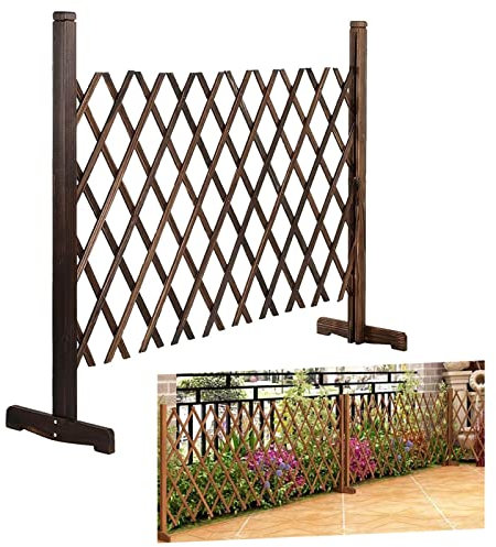 Palissade en Bois Bordure De Jardin - Clôture De Terrasse en Bois Télescopique, Support pour Plante Grimpante De Jardin, Écran De Confidentialité pour Clôture De Séparation Intérieure