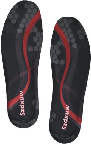 Szdxuw Plantillas Memory Foam para Mujer y Hombre, Se Pueden Cortar a Medida, Cómodas y Amortiguación, Plantillas de Repuesto para Zapatillas Deportes, Botas, Trabajo, Hombre Negro