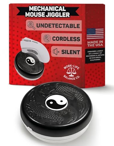 Compact Mouse Jiggler, NO USB, Cordless, Silent Undetectable Mouse Mover