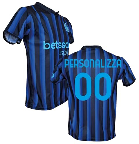 Generico Maglia Calcio neroazzurra Personalizzabile Replica Autorizzata 2025-2026 Taglie da Bambino e Adulto. Personalizza con Il Tuo Nome o Il Nome del Tuo Giocatore Preferito (10 Anni)