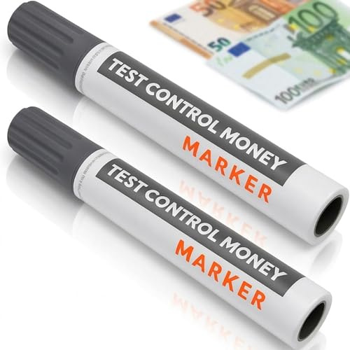 Detector Billetes Falsos - Rotulador Billetes Falsos - Válido para Todas las Divisas: Euros, Dólares, Libras, etc. Fabricados en España (2 unidades)