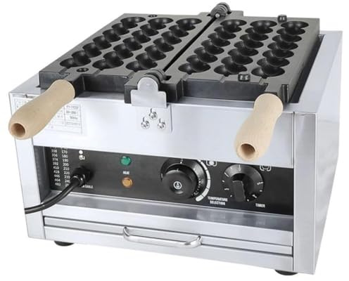 Máquina profesional para hacer waffles de burbujas de doble cara - Calentamiento rápido de 1400 W, placas antiadherentes y control de tiempo y temperatura ajustable - Máquina de acero inoxid