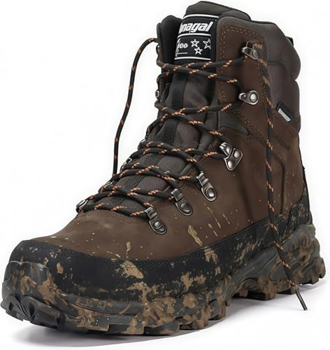 Sanang Chaussures de randonnée pour homme et femme Bottes tactiques imperméables en cuir antidérapantes Chaussures de trekking pour l'extérieur, l'escalade et la montagne Taille 3,5-11, 42 1/3 EU