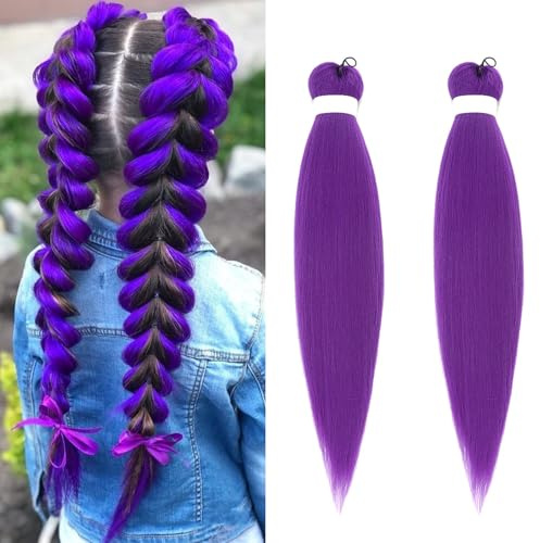 Pelo púrpura para trenzar, pelo sintético para trenzar, extensión de trenza para mujeres y niñas, extensión de coleta de colores para fiestas en escenarios, para trenzas jumbo, escenarios, fiestas de