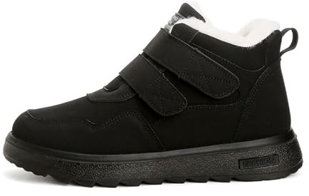 Bottines doublées en polaire pour garçons et filles - Thermiques - Antidérapantes - Chaussures de marche et de randonnée rembourrées - Chaudes - Pour l'école, la neige - Pour l'extérieur