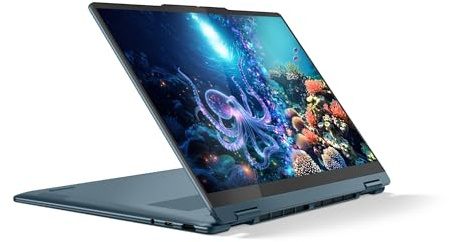 Lenovo Yoga 7 2-in-1 14AKP10 - Ordinateur Portable 2-en-1 14'' OLED Tactile Copilot+ (AMD Ryzen AI 7 350, RAM 16Go, SSD 1To, AMD Radeon 860M, Windows 11 Home) Clavier rétroéclairé AZERTY - Tidal Teal