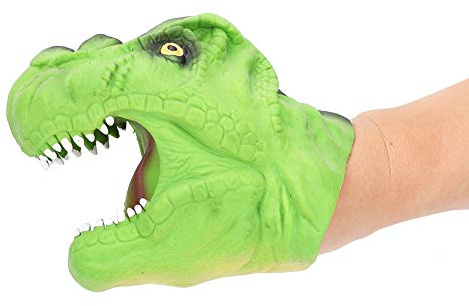 Tnfeeon Dinosauriehanddocka Mjuka Gummihandskar Interaktivt Berättande Verktyg för Unga Elever ökar Kreativiteten Genom Fantasifull Lek Levande Grön Brun Blå Alternativ Idealiska (grön handdocka)