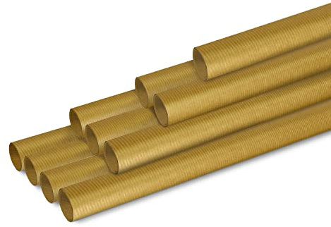 Clairefontaine 95775C - en kartong med 10 återvinningsbara kraftrullar - mått: 3 x 0,70 m - återvunnen kraft 65 g - färg: guld - presentförpackning, kreativ fritids, DIY, presentpapper