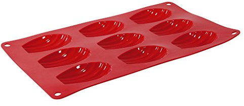 Crealys 513006 Moule à madeleines, Silicone, Rose, 1,5 x 17,3 x 32,6 cm