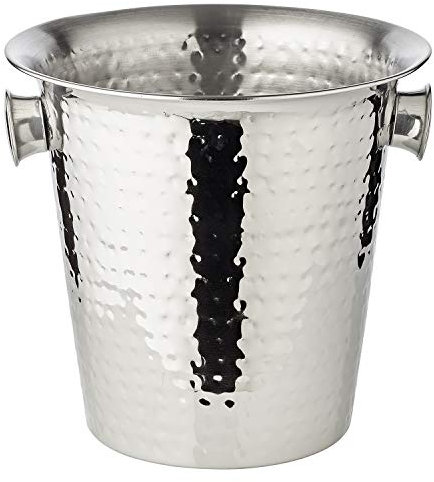 Edzard Raffreddatore per champagne Joey (Ø 21 cm) in acciaio inox - Raffreddatore per bottiglie, raffreddatore per vino - Vaschetta per vino, spumante e cubetti di ghiaccio