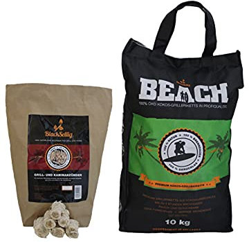10 kg Beach Coco Briquetas Reach Registrado + 50 unidades de cigarrillos de Black sellig – Calidad Profesional perfecta – versandkostenfrei.