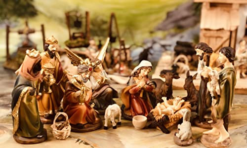 BTV Krippenfiguren K603-MDS mit Deko, 20 -TLG. Set, Klassik-Premium,Figuren bis max