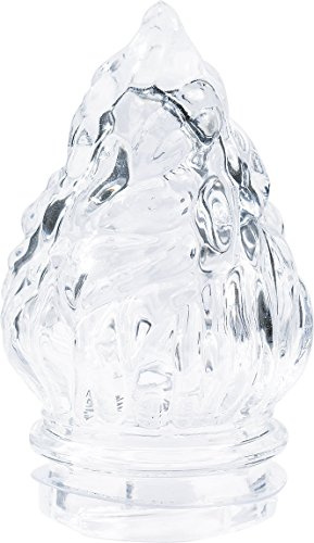 Pilla | Fiamma in vetro trasparente di ricambio per lampade votive da cimitero | Altezza 9 cm, Innesto Diametro 4 cm (Small)