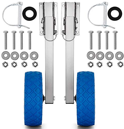 Bestauto Boat Launching Wheels Stainless Steel Transom Launching Wheel Dolly Stainless Steel for Inflatable Boat