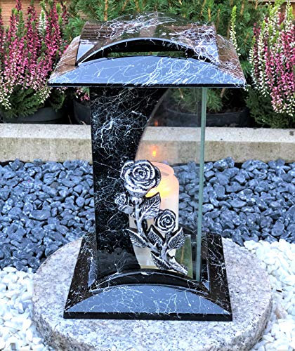 Lampe funéraire avec bougie funéraire - Décoration funéraire - Avec bougie funéraire